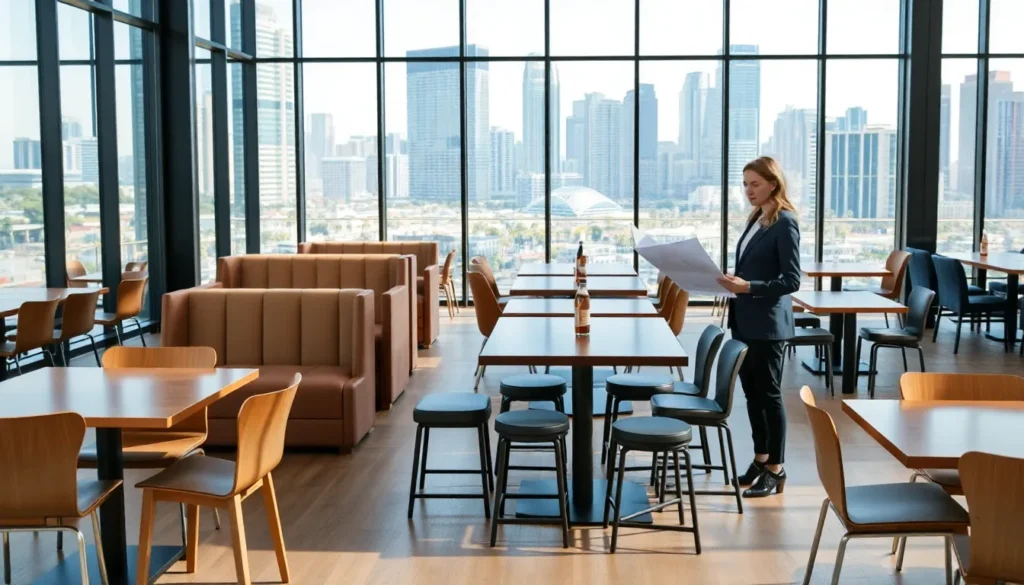 modern australian restaurant with stylish contemporary furniture and professional consultants